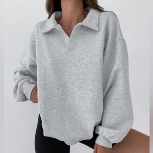 New COMMENSE Minimalist Plain Polo Sweatshirt - size XL